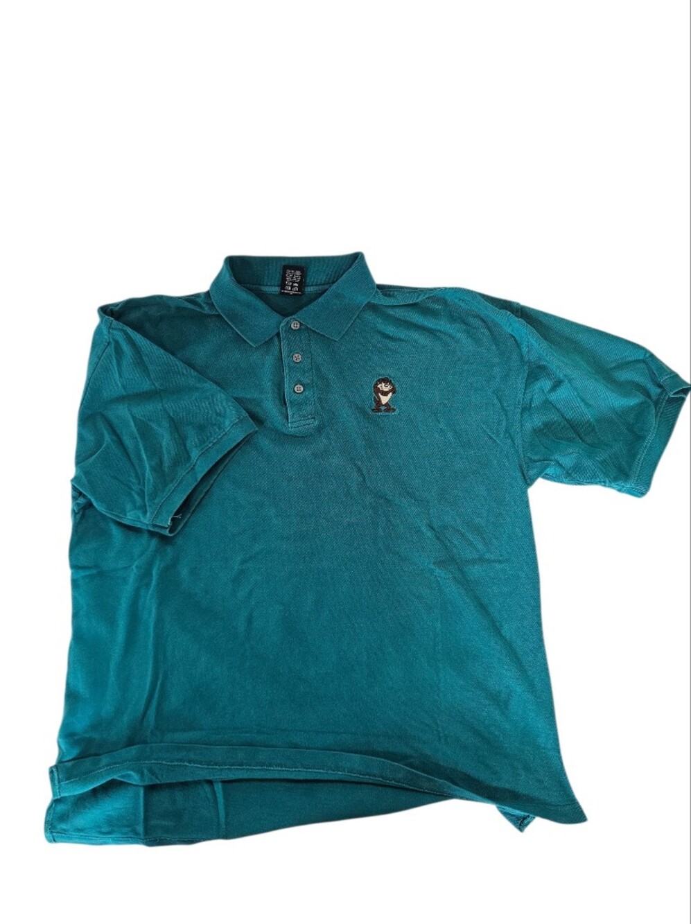 Vtg Warner Bros Studios Polo Taz Shirt Mens Sz Xl Teal Casual Golf